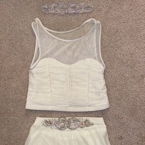TOP & SKIRT White Lyrical/Contemporary Dance Costume